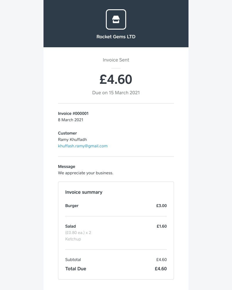 Creating an invoice on Square video screenshot