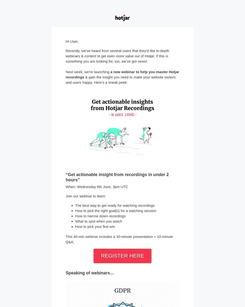 Hotjar - A new webinar, a podcast, and a (tiny) bit of GDPR