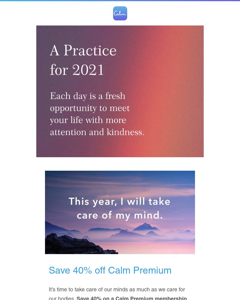 Calm - A practice for 2021