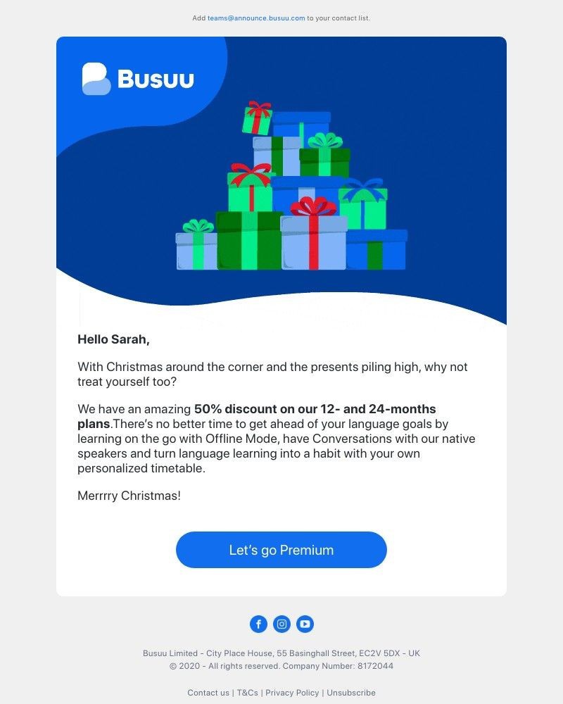 Busuu - A Premium Christmas gift just for you! 🎁