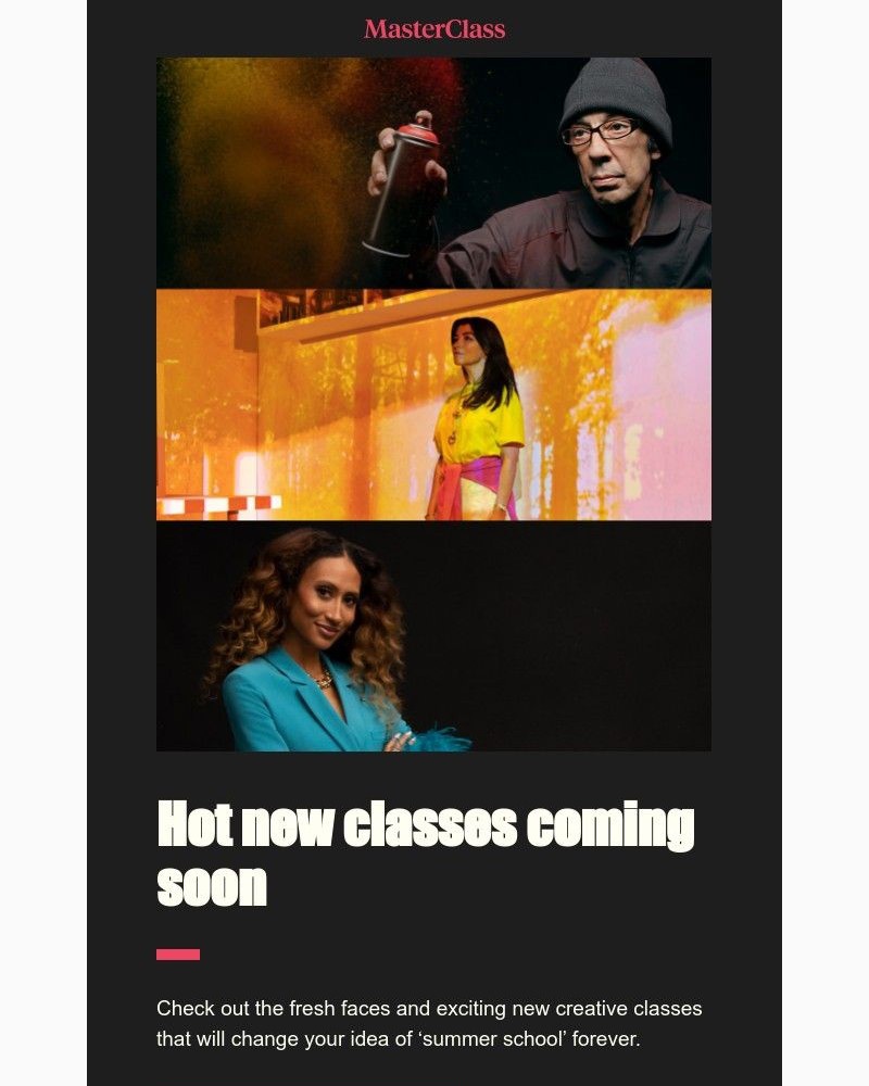 - A sneak peek at our upcoming classes