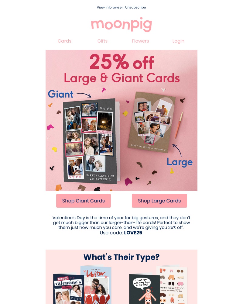 Moonpig - (A surprise) 25% off large & giant cards! 💥