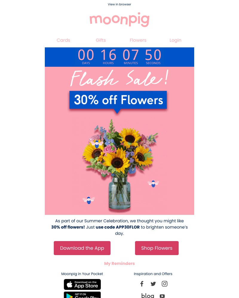 Moonpig - (A surprise) Fancy 30% off flowers? ☀️