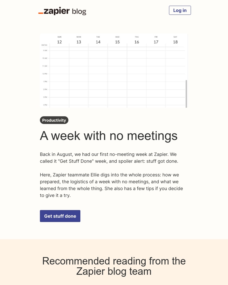 Zapier - A week with no meetings