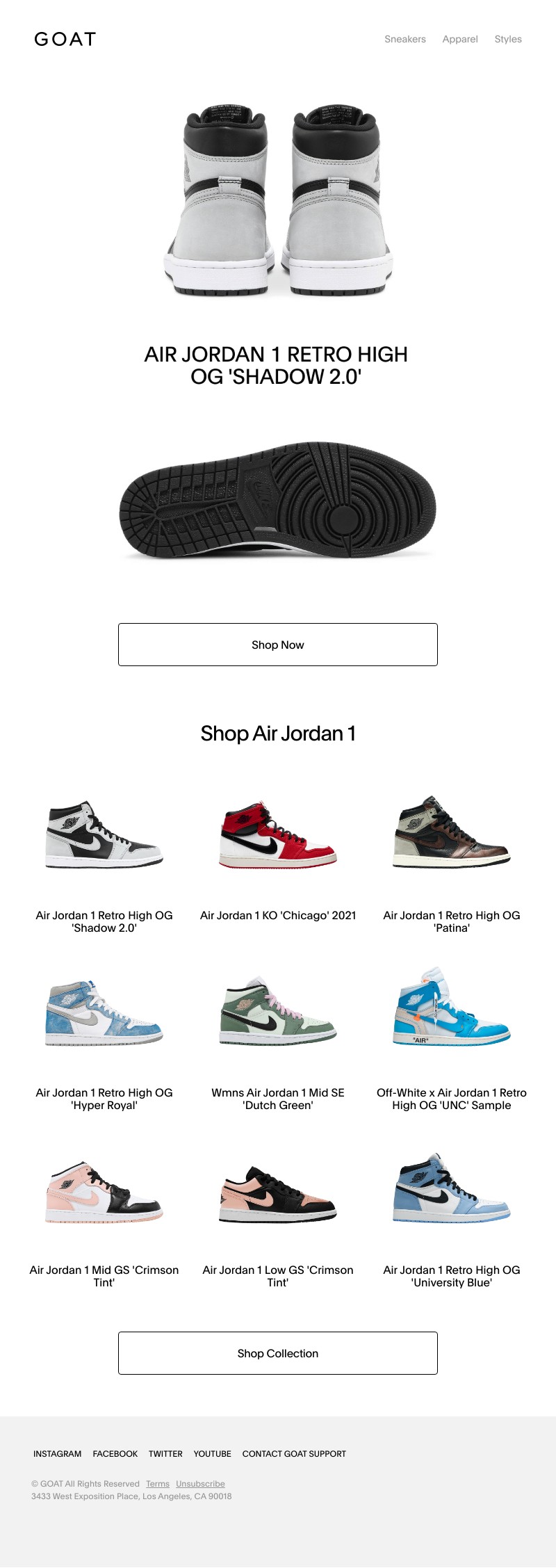 Goat - Just Dropped: Air Jordan 1 High OG 'Shadow 2.0' available now