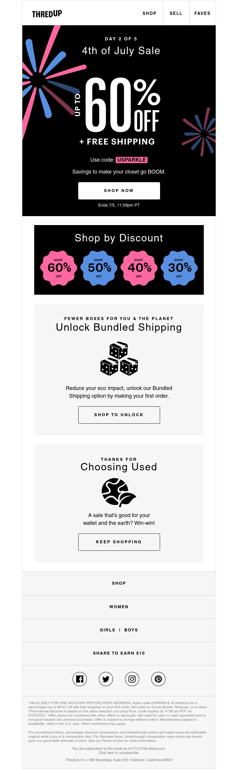thredUP - Early access: Up to 60% Off + FREE shipping!
