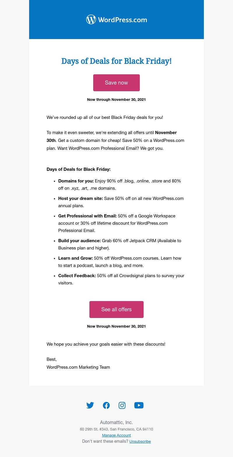 WordPress - 6+ Black Friday Deals to kick-start your website and blog