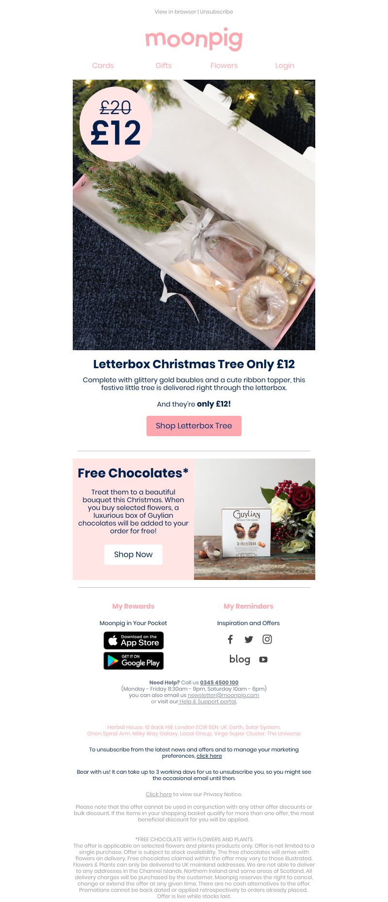 Moonpig - 🎄 Letterbox Christmas trees only £12! 🎄
