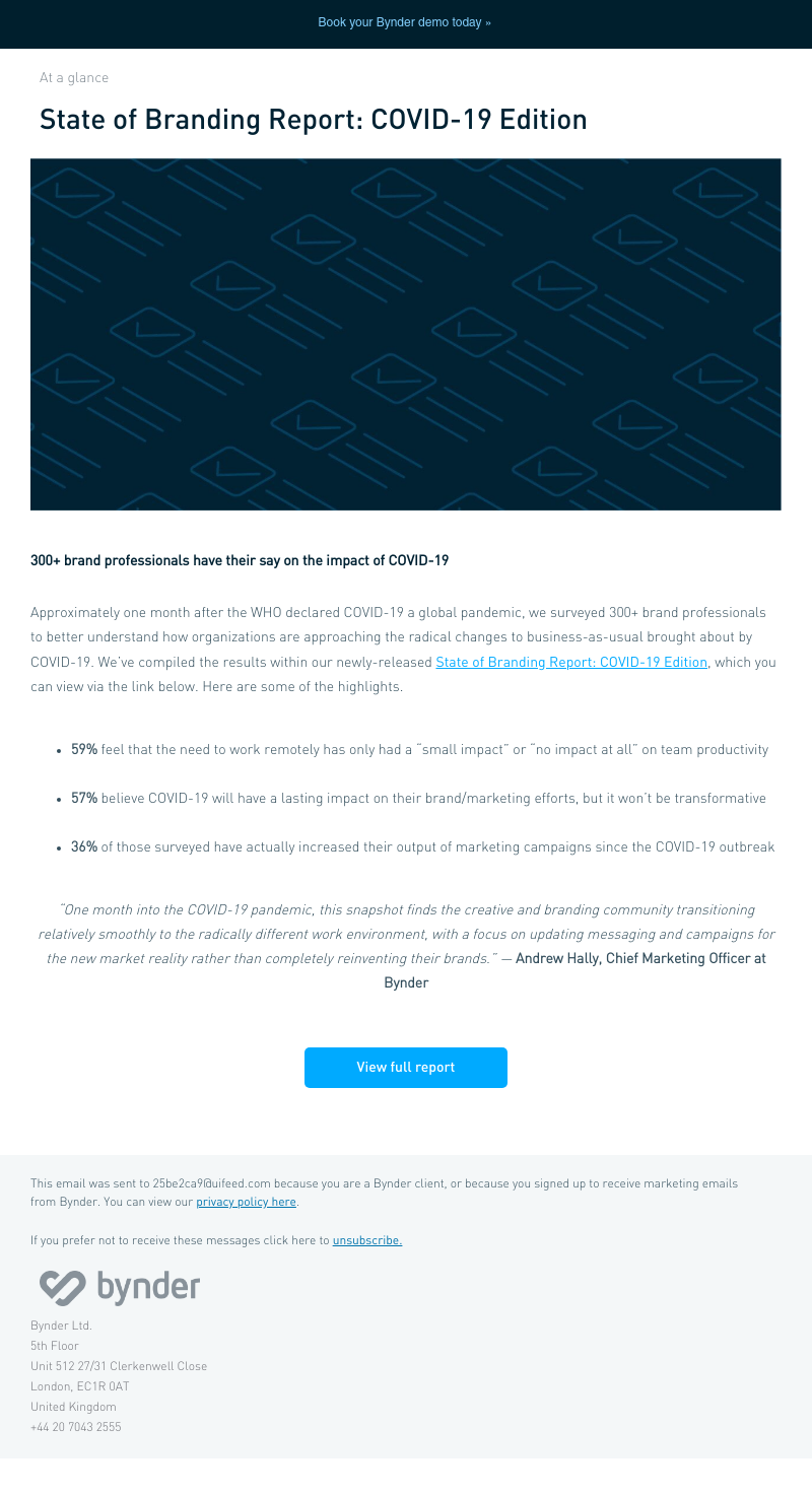 Bynder - Results revealed: State of Branding Report - COVID-19 Edition 📊