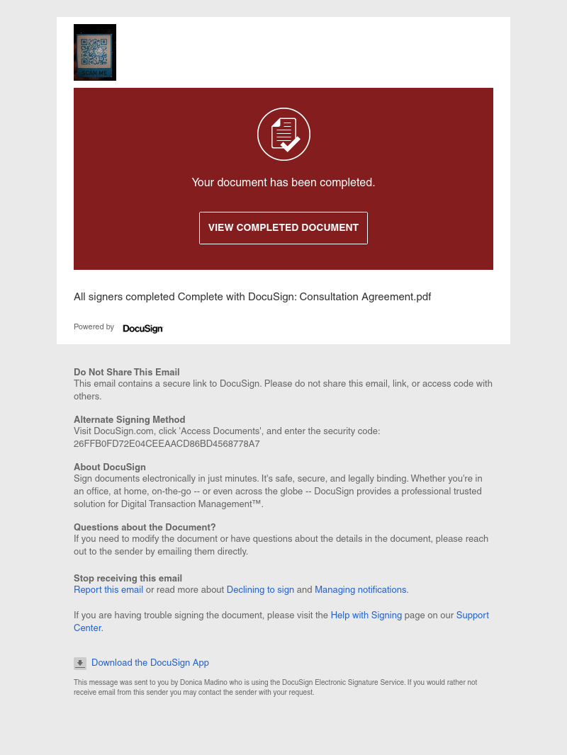  - Completed: Complete with DocuSign: Consultation Agreement.pdf
