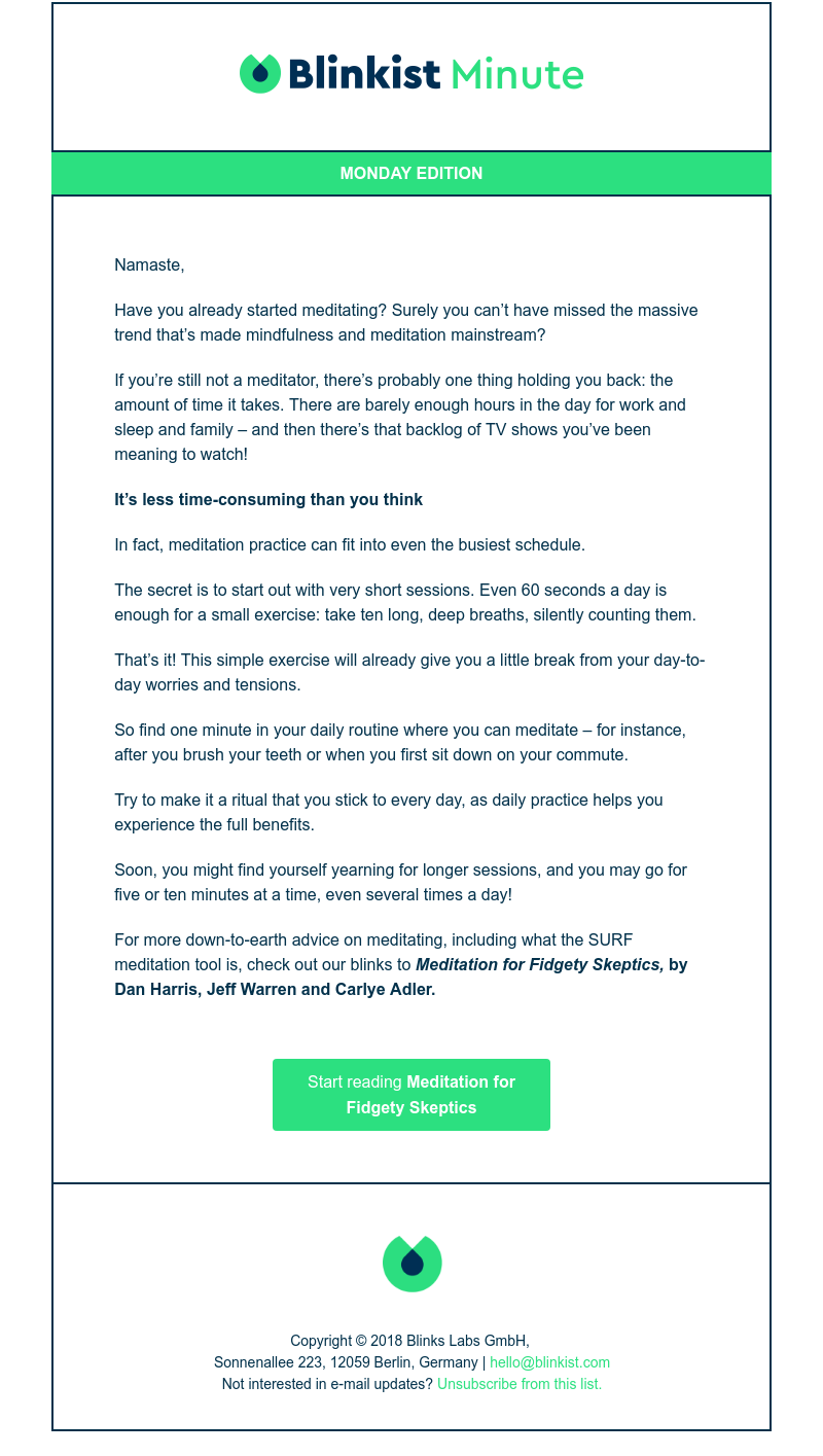  - Blinkist Minute: How to meditate in 60 seconds or less