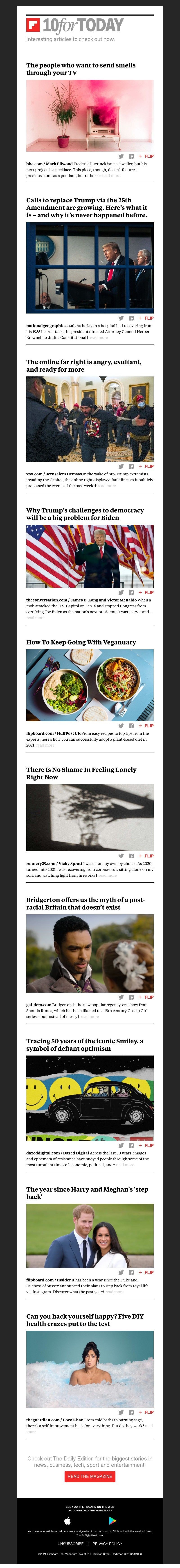 Flipboard - Can someone send smells through your TV?