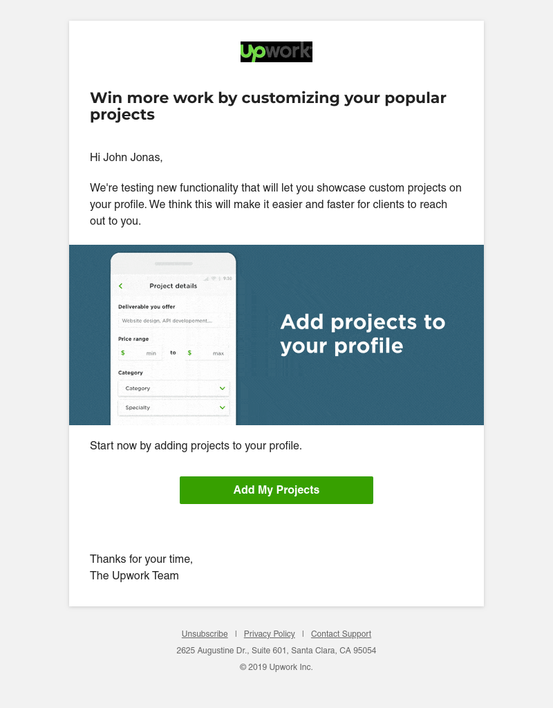Upwork - New! Customize your popular projects