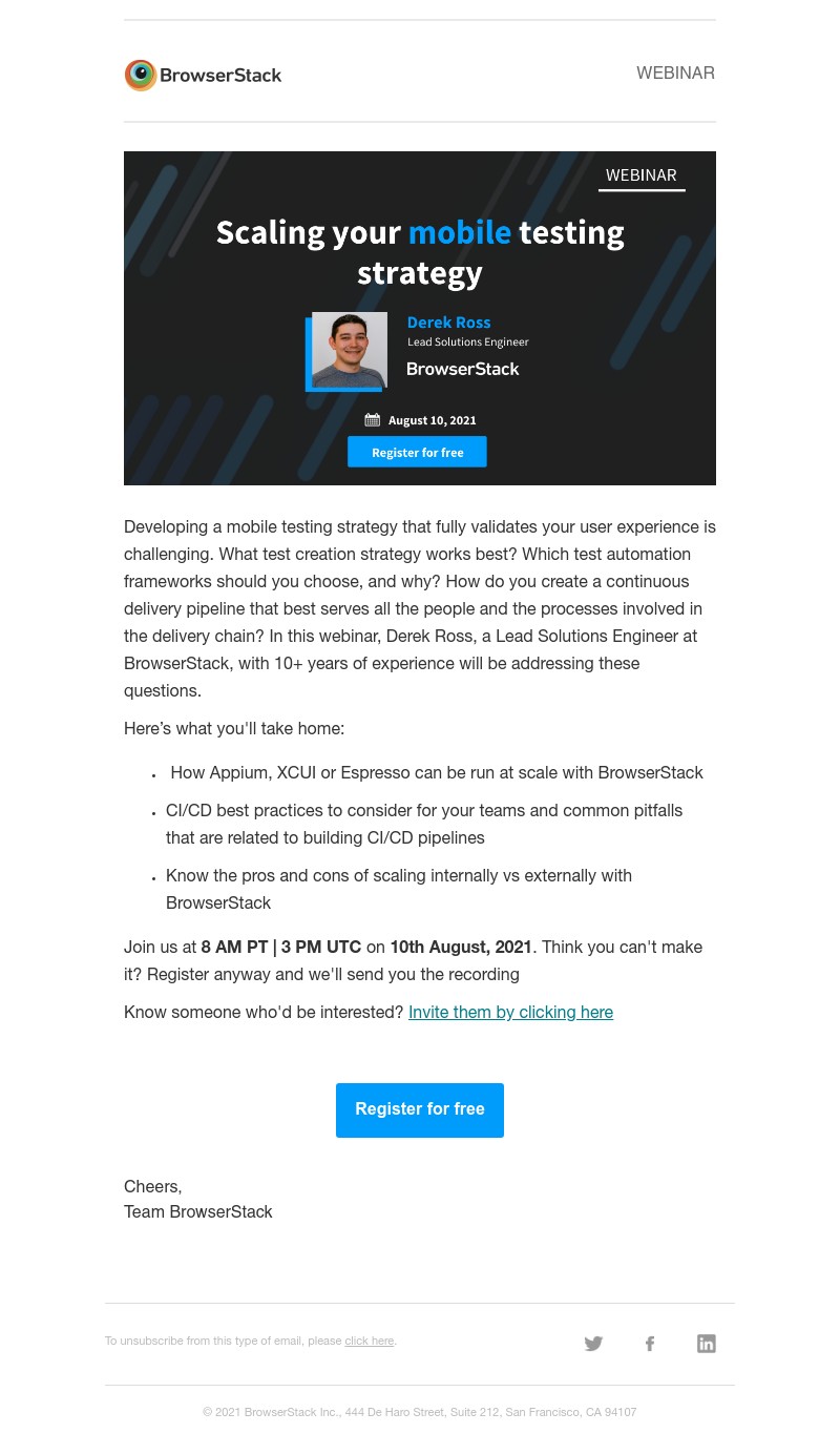  - Webinar: Scaling your mobile testing strategy
