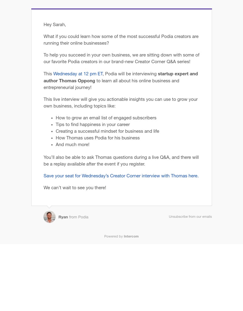 Podia - Learn to grow your own business from startup expert Thomas Oppong