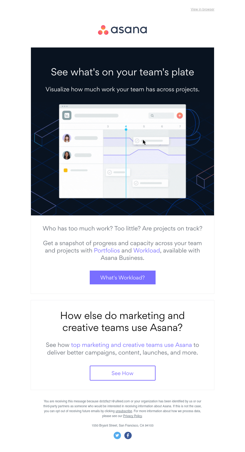 Asana - New: See your team’s schedule in real time
