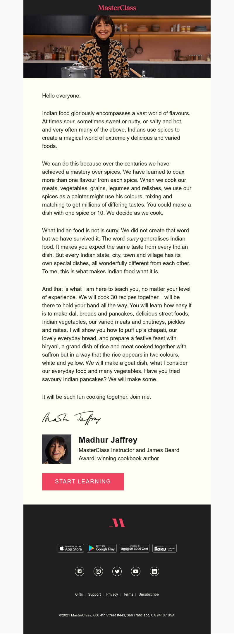  - My class on Indian cooking is here