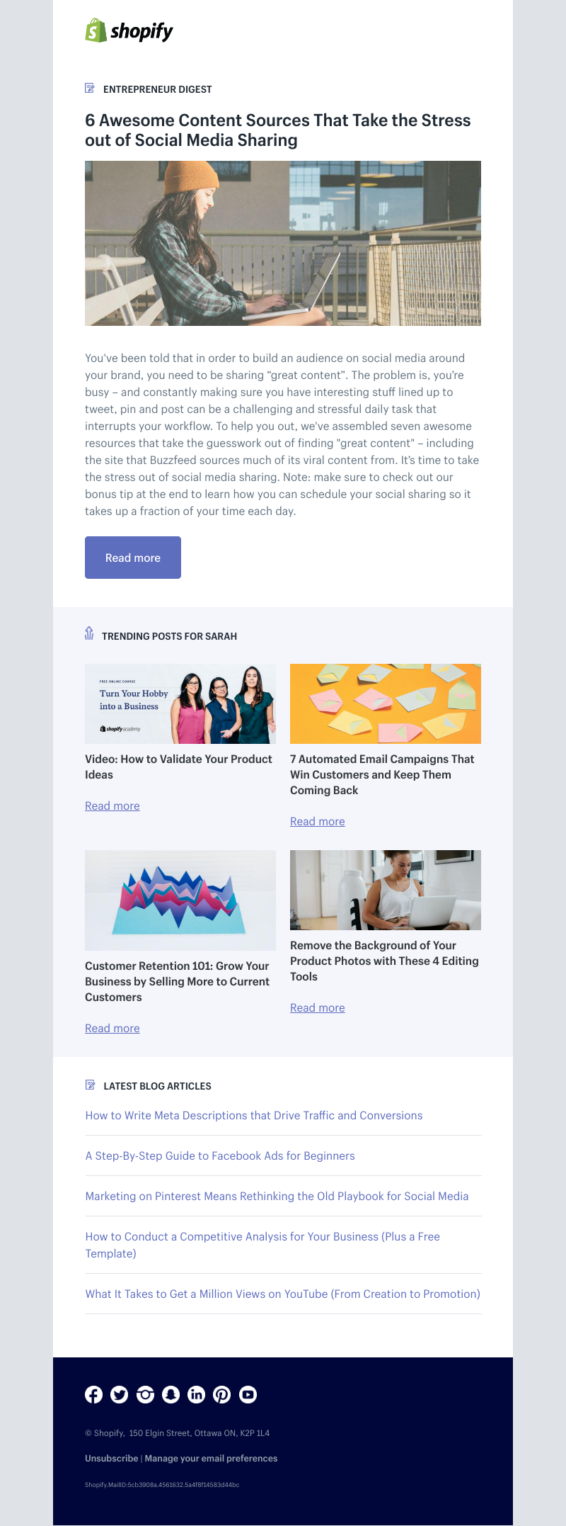 Shopify - 6 Awesome Content Sources That Take the Stress out of Social Media Sharing