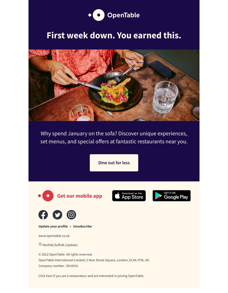 OpenTable - Dine out for less this January 🍴
