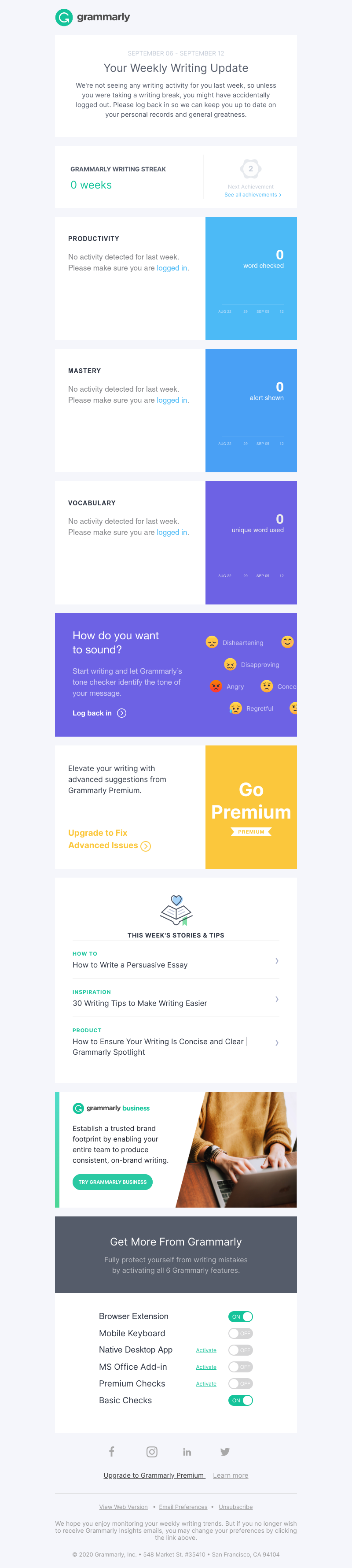 Grammarly - Uh oh – you might be logged out.