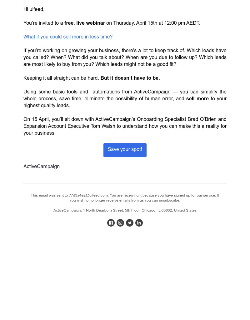  - Webinar: What if you could sell more in less time?