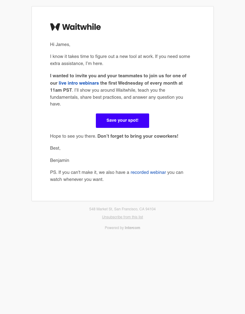 Waitwhile - Live support for all your Waitwhile questions