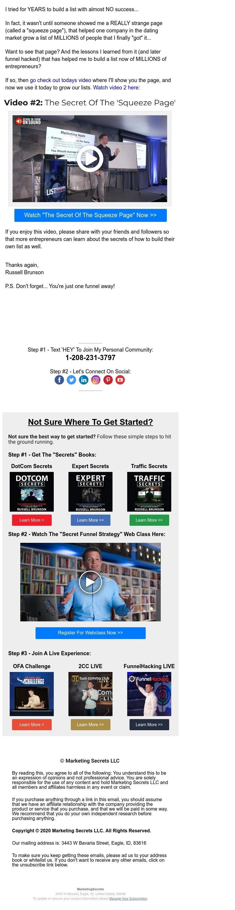 ClickFunnels - the secret of the 'SQUEEZE PAGE'... (video 2 of 4)