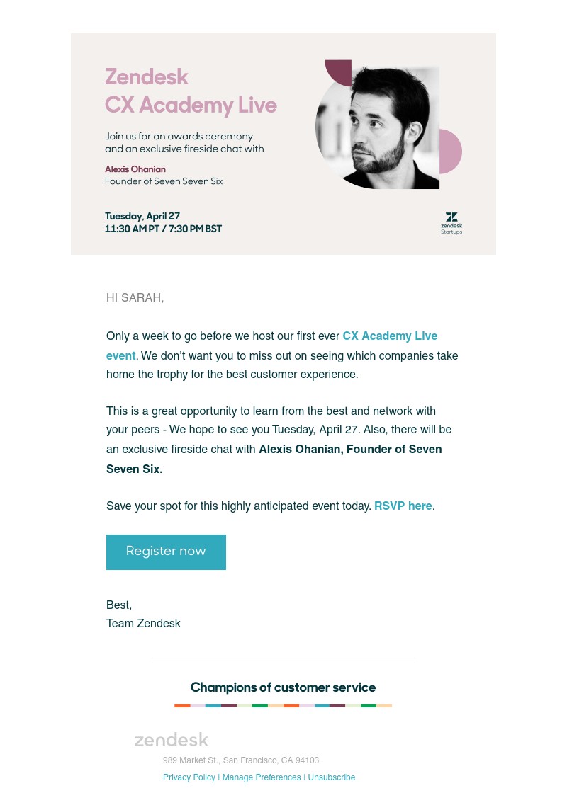 Zendesk - Last chance to register for CX Academy Live