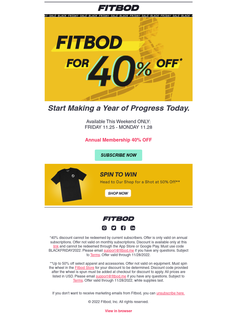Fitbod - Black Friday Sale: 40% OFF