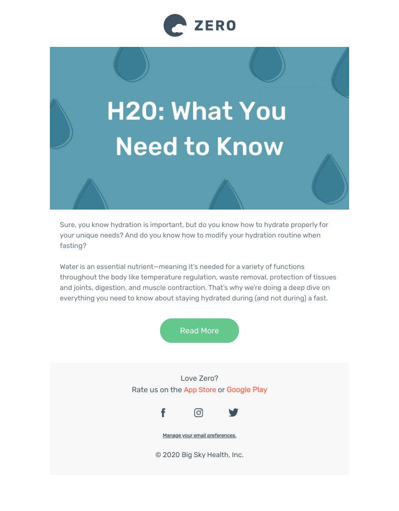 Zero - How’s your hydration?