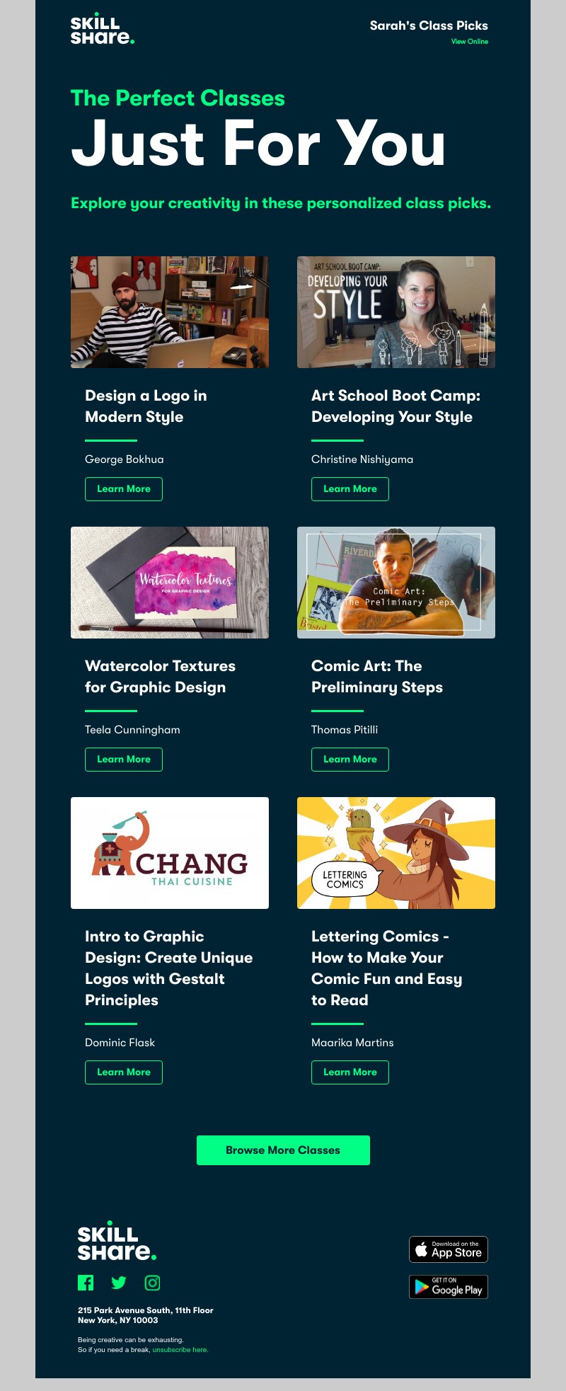Skillshare - Sarah's Personal Class Picks