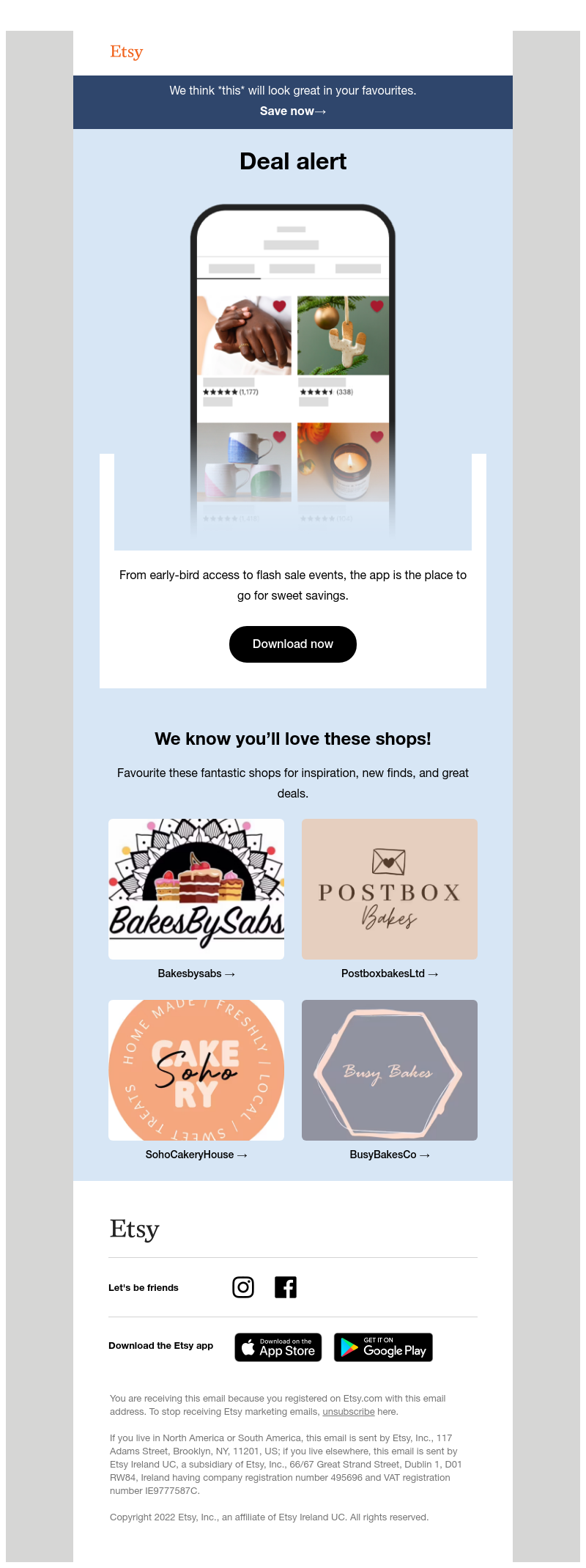 Etsy - Curated updates for you
