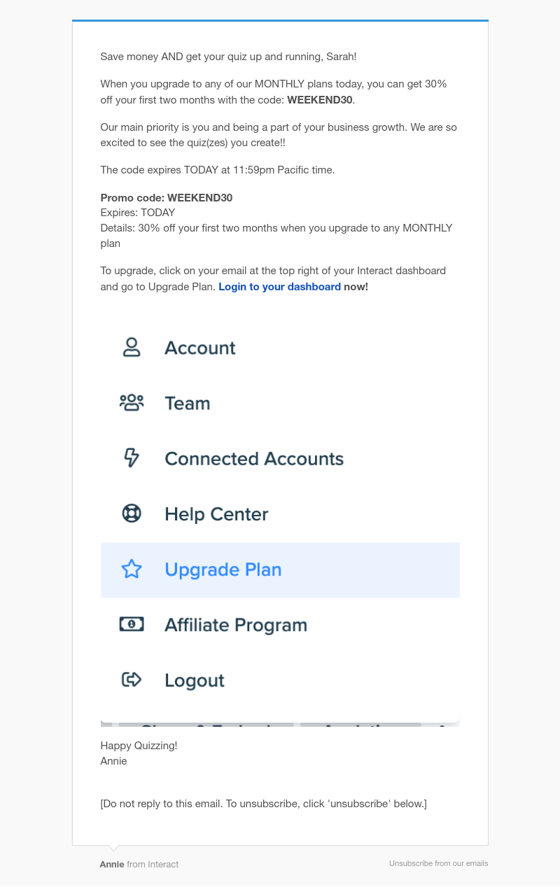 Interact - Last call for savings