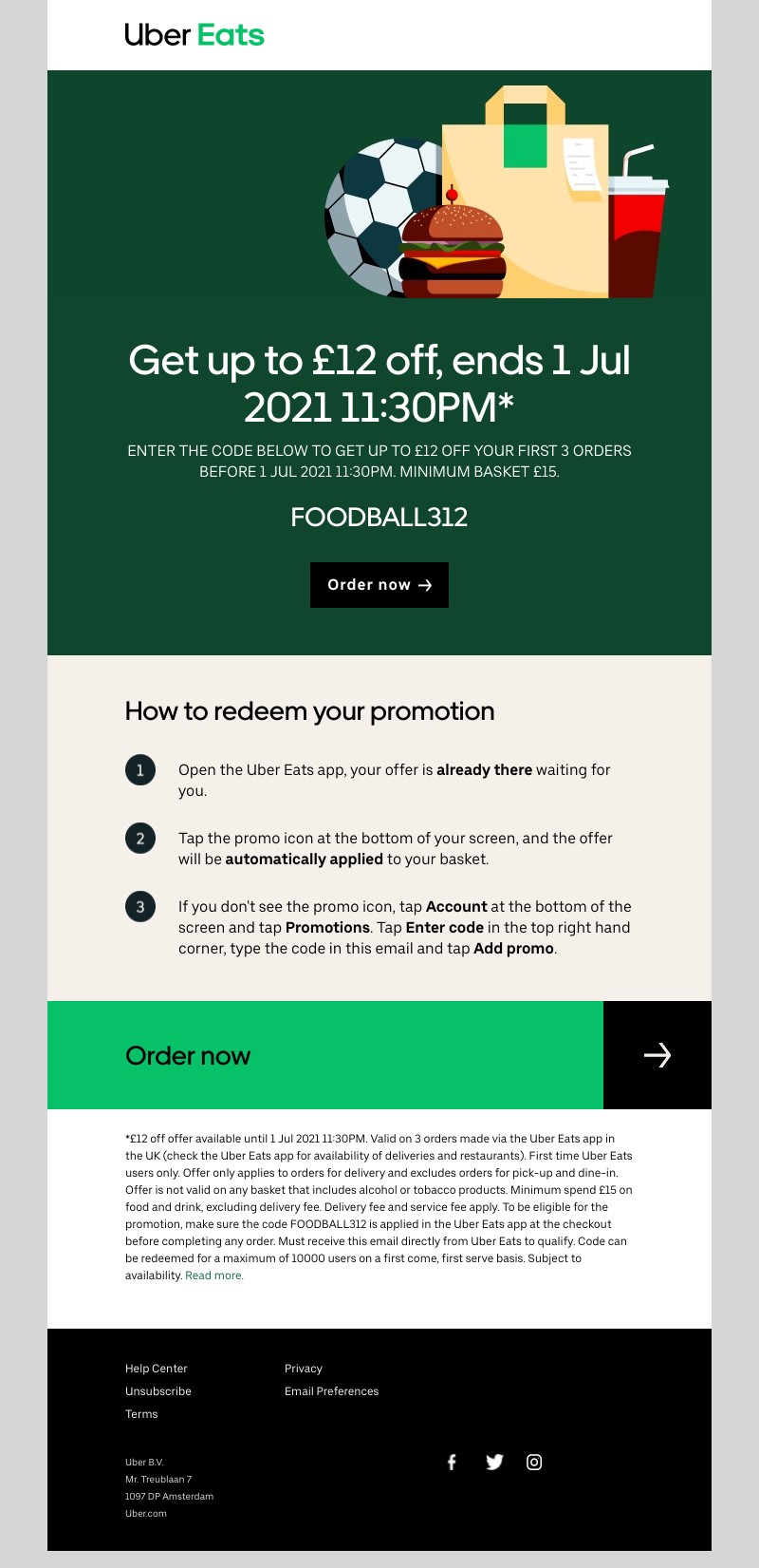 Uber Eats - Sarah, your discount is still available