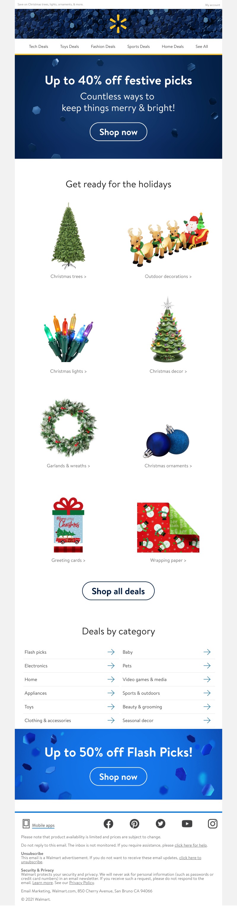 Walmart - 🎄 Score up to 40% off festive finds!