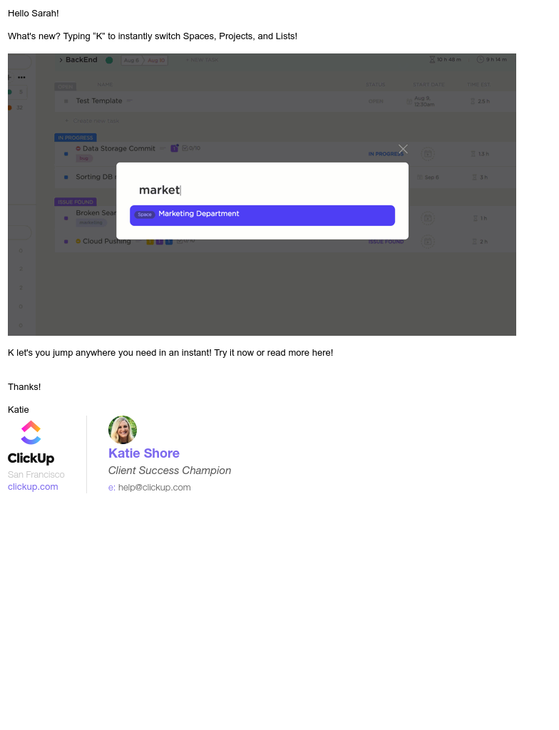 ClickUp - quick