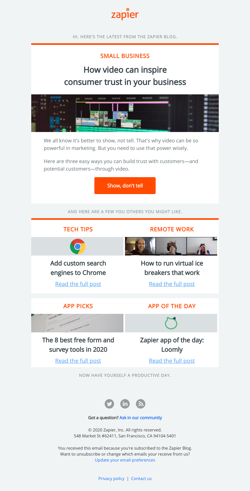 Zapier - How video can inspire consumer trust in your business
