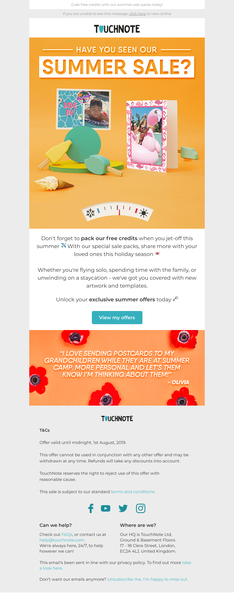 TouchNote - Have you unlocked your exclusive summer deals, Sarah? 🗝☀️