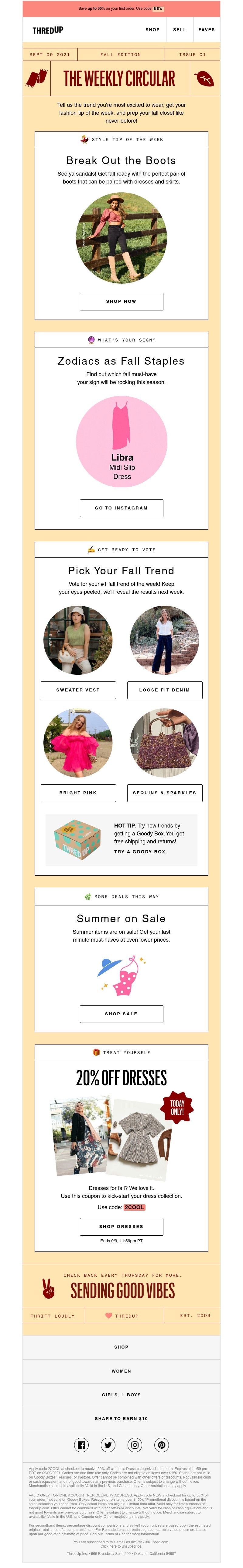 thredUP - TODAY ONLY: 20% off dresses!
