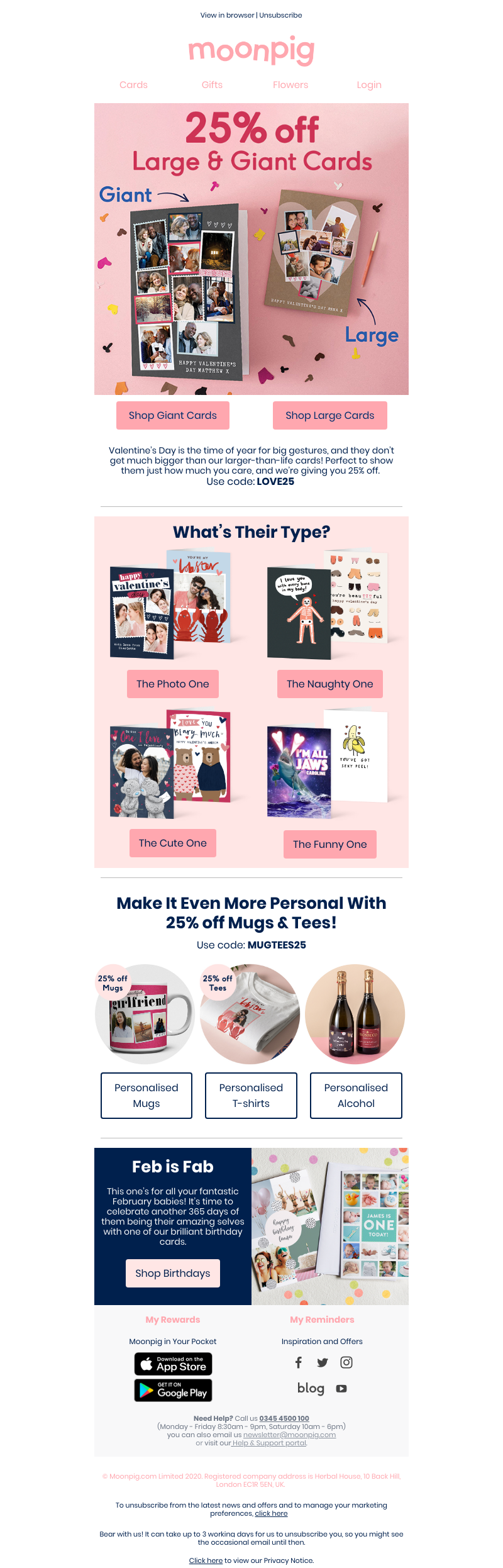 Moonpig - (A surprise) 25% off large & giant cards! 💥