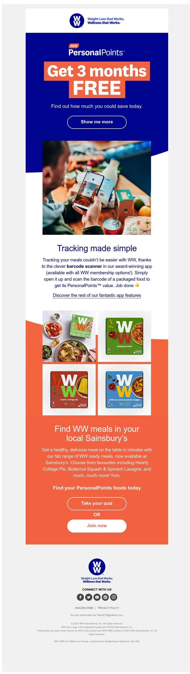 WW (Weight Watchers) - 3 months FREE - Join today.
