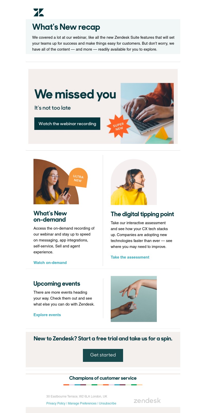 Zendesk - We've missed you at What's New