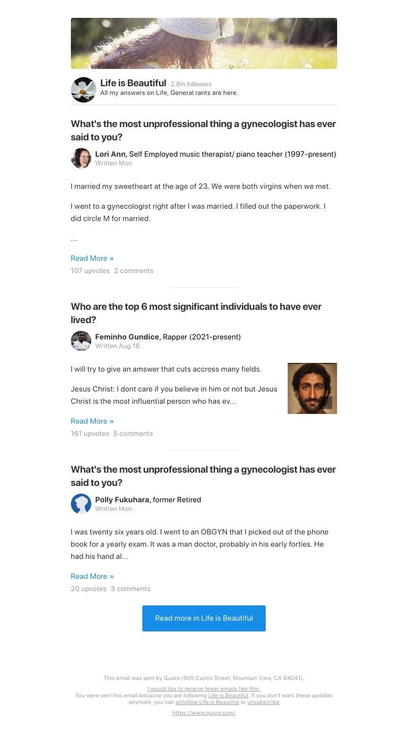 Quora - What's the most unprofessional thing a gynecologist has ever said to you?