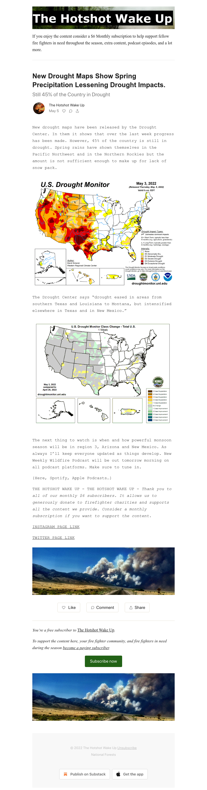 Substack - New Drought Maps Show Spring Precipitation Lessening Drought Impacts.