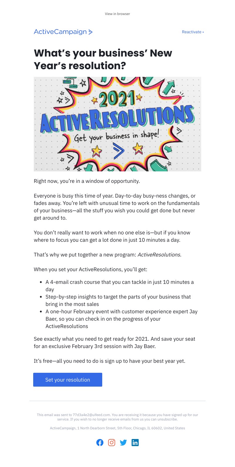  - In 10 minutes a day, make next year amazing