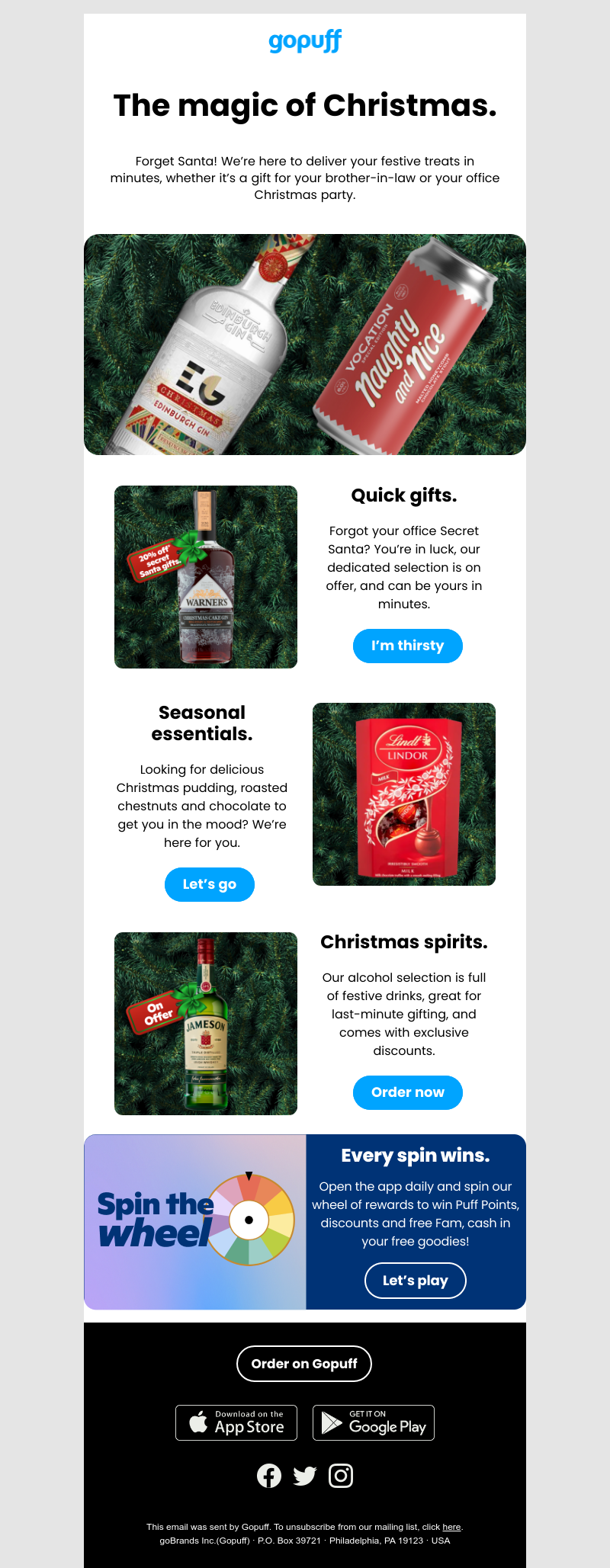 Gopuff - Christmas cheer delivered faster than Santa! 🎄