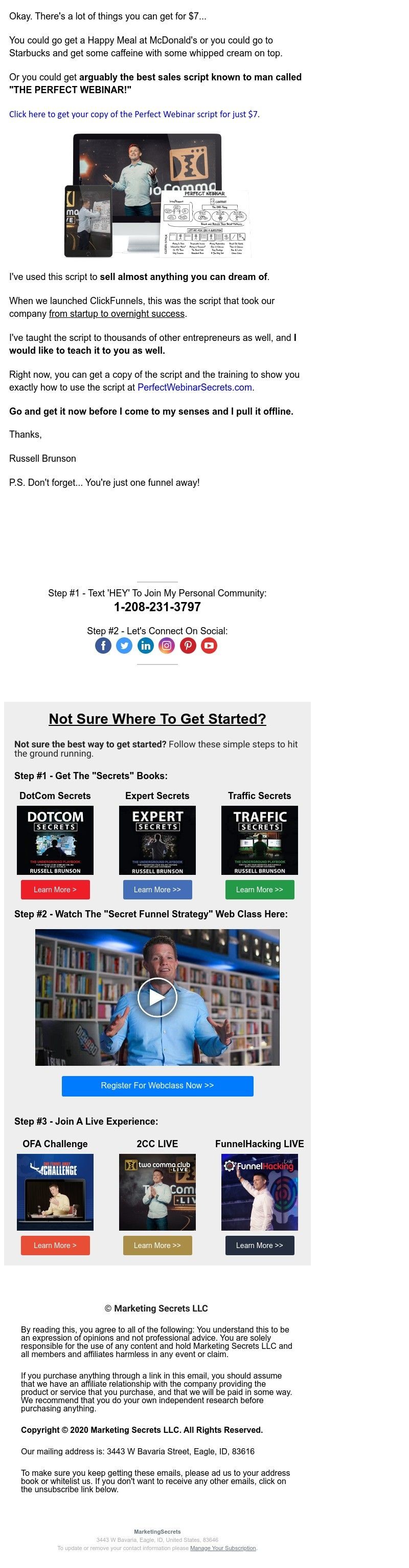 ClickFunnels - just $7: the PERFECT WEBINAR script...