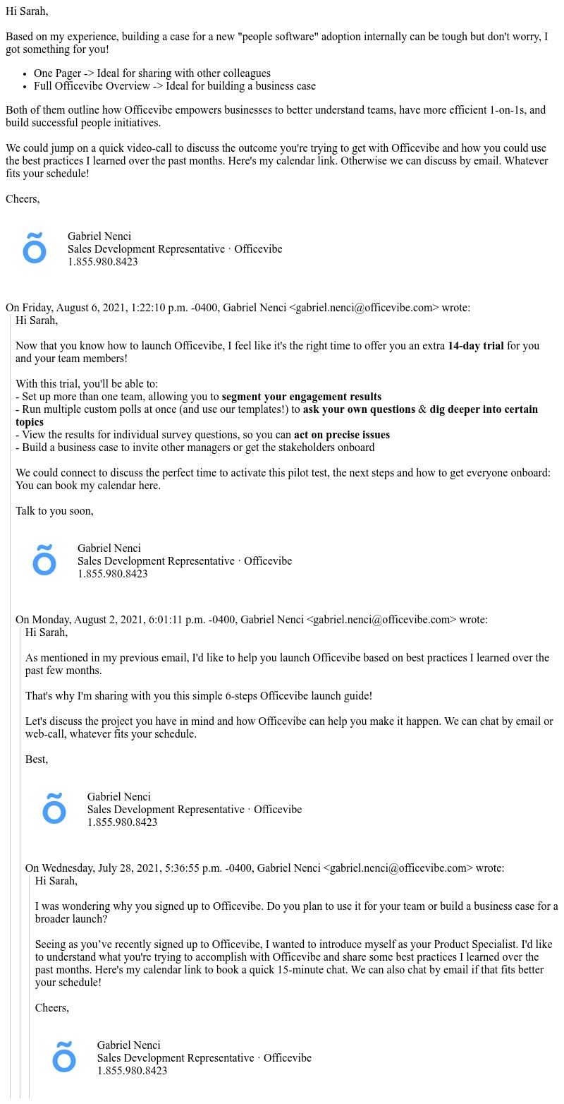 Officevibe - Why did you signup to Officevibe?