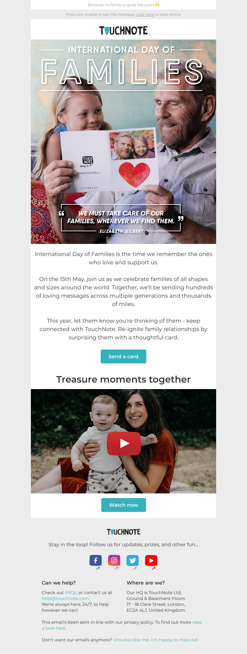 TouchNote - Sarah, let your family know you're thinking of them 💌