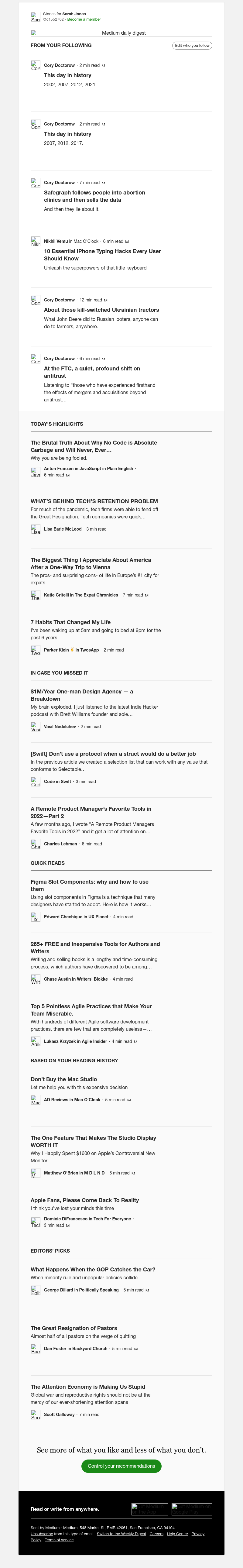 Medium - This day in history | Cory Doctorow